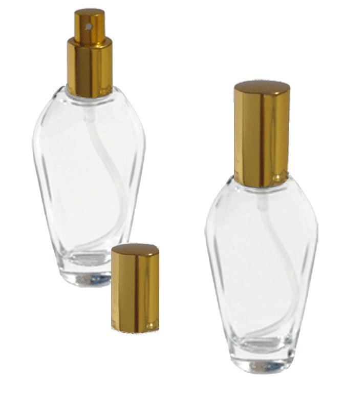 3.4 oz (100ml) Square Clear Glass Bottle