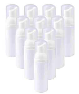 Plastic Foamer Pump Bottle Mini Liquid Foaming Bottles Empty Travel Foam Soap Dispenser for Refillable Travel Hand Soap Foaming, Shampoo, Castile (60mL/2Oz) by Grand Parfums (6 Bottles)