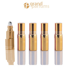Load image into Gallery viewer, 5 UPSCALE LAVENDER 5ml Glass Essential Oil Glass Roll On Bottles Stainless Steel Roller (1/3 Oz) Fabulous Metallic Colors UV Coating   5 ml