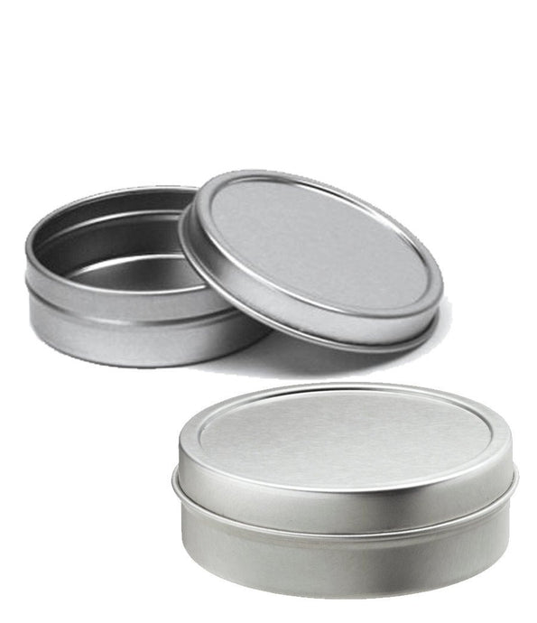 6 Shallow SILVER 2 Oz  Tins 60ml Aluminum Metal Cosmetic Jar Packaging Candy Wedding Favor Beard Balm, Solid Perfume, Mints 60 ml Stash Box