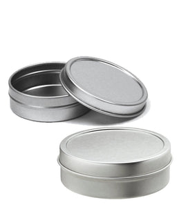 6 Shallow SILVER 1/2 Oz Tins 15ml Aluminum Metal Cosmetic Jar Packaging Candy Wedding Favor Beard Balm, Solid Perfume, Mints 15 ml Stash Box