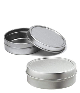 6 Shallow SILVER 1 Oz  Tins 30ml Aluminum Metal Cosmetic Jar Packaging Candy Wedding Favor Beard Balm, Solid Perfume, Mints 30 ml Stash Box
