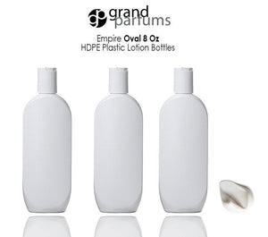 6 WHITE 8 Oz HDPE Plastic Bottles Black DISC Top 240ml Shampoo Lotion Body Cream Conditioner Wash Empty Private Label Packaging Container