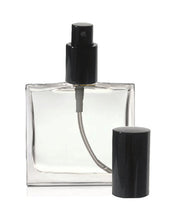 Load image into Gallery viewer, 1 LUXURY 100ml Fine Mist Atomizer Perfume Bottle Flat Square (Silver Sprayer &amp; Cap) 3.3 Oz 100 ml