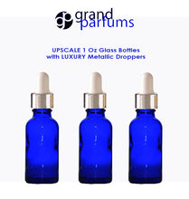 Load image into Gallery viewer, 6 Cobalt BLUE 30ml Glass Bottles w/ Metallic Gold &amp; Black Dropper Pipette 1 Oz LUXURY Cosmetic Skincare Packaging, Serum Essential Oil