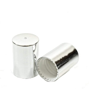 144 SHINY Solid SILVER Roll On Bottle CAPS Upscale Aluminum Lids fit 5ml, 10ml Glass Roller Ball Bottle Essential Oil Perfume Roll-on