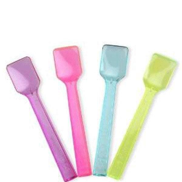 100 MINI Disposable Cosmetic Spatulas Spoons Tasting Tester Sample Makeup Cream, Mixing, Discount Beauty Tools,  DIY Plastic ASSORTED Colors