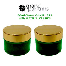 Load image into Gallery viewer, 3 MINI Luxury 20ml CLEAR or FROSTED Glass Cosmetic Jars 20ml w/ Aluminum Metal Caps Solid Perfume Lip Scrub, Balm Salve, Anti-Aging 2/3 Oz