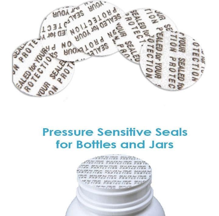 25 Safety Seals Pressure Sensitive Tamper Proof for Jars, Bottles - Ship Safely Scrubs Lotions, Oils, 18mm, 20mm, 24mm, 38, 53, 58, 70mm, 89