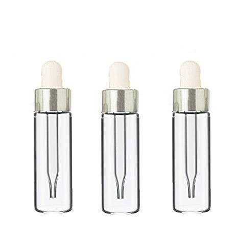144 LUXURY Glass 5ml SILVER Dropper Bottles Essential Oil, Perfume, Serum, Beard Oil, Upscale Private Label Packaging 1/6 Oz BULK Cost