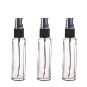 12 LUXURY Glass 60ml Bottles w/ Black Treatment Pumps 2 Oz Rectangular Bottle w/ Treatment Pump Cosmetic Skincare Packaging Serum