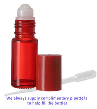 Load image into Gallery viewer, SALE Empty 4mL PINK Glass Roll-on Refillable Rollon Bottles Roller Bottles - Red,Yellow,White,Clear,Green Safe for Essential Oil &amp; Lip Gloss