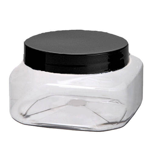 8 Oz SQUARE Clear JARS Empty Plastic Cosmetic Containers PET Jars