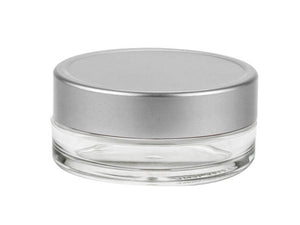6 LUXURY 15ml Mini Plastic Cosmetic Jars Brushed Silver Lids, Private Label Empty Containers Solid Perfume, Salve, Glitter, Lip Gloss Balm