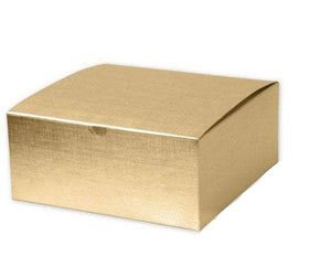 12 GOLD Linen Foil GIFT Boxes, Upscale Sturdy Metallic 8" x 8" x 3" Gift, Holiday, Favor, Wedding, Valentines Day, Candy, Chocolate