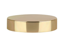 Load image into Gallery viewer, 100 Pcs LUXURY 58/400 Shiny GOLD Tall HIGH PROFiLE Jar Caps, Aluminum Lids for Glass and Plastic Cream Jars Foam Lined Upscale Packaging Caps
