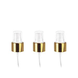 12 SILVER or GOLD Shiny Fine Mist Sprayers LuXury Metal Aluminum OverShell Atomizer 20/410 - Glass & Plastic Bottles DIY Dispensing Closure