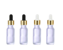 Load image into Gallery viewer, 12Pcs 15ml BLACK MATTE Glass Boston Round Bottles Premium Gold or Silver Metal Dropper Caps Essential Oil Serum Cosmetic Product Dispersal