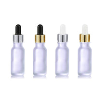Load image into Gallery viewer, 100Pcs 15ml BLACK MATTE Glass Boston Round Bottles Premium Gold or Silver Metal Dropper Caps Essential Oil Serum Cosmetic Product Dispersal