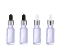Load image into Gallery viewer, 12Pcs 15ml BLACK MATTE Glass Boston Round Bottles Premium Gold or Silver Metal Dropper Caps Essential Oil Serum Cosmetic Product Dispersal
