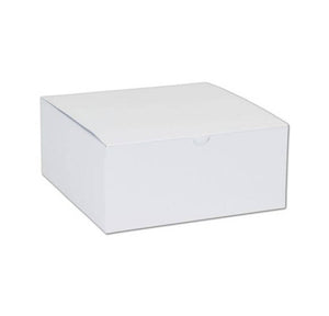 6 LARGE WHITE Gift Boxes, Upscale Sturdy Paper 8" x 8" x 3.5" Gift, Holiday, Favor, Wedding, Valentines Day, Candy, Chocolate