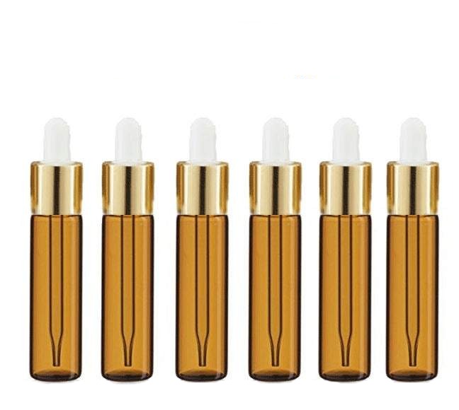 12 LUXURY AMBER Glass 3.7ml Gold Dropper Bottles for Samples Essential Oils Perfumes Serums Beard Oil Upscale Private Label Packaging 1 DRAM