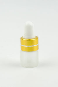 12pcs 1ml or 3ml FROSTED Glass Dropper Bottles Mini Vials Essential Oil Serum Miniature Tester SILVER or GOLD Aromatherapy Sample Eliquid