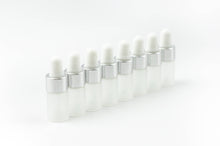 Load image into Gallery viewer, 12pcs 1ml or 3ml FROSTED Glass Dropper Bottles Mini Vials Essential Oil Serum Miniature Tester SILVER or GOLD Aromatherapy Sample Eliquid