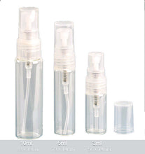 Load image into Gallery viewer, Lot of 100 - 3ml GLASS PERFUME ATOMIZERS for Fragrance - Empty Perfume Sample Spray Bottles for Decanting