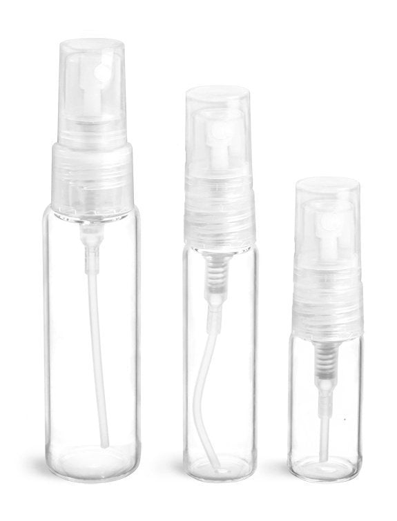 Lot of 100 - 3ml GLASS PERFUME ATOMIZERS for Fragrance - Empty Perfume Sample Spray Bottles for Decanting