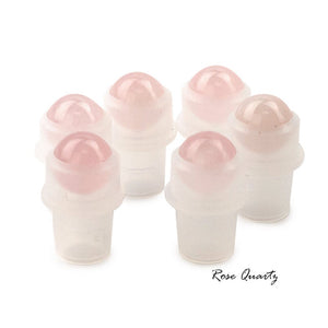 6 pc RED JASPER Roller Balls GEMSTONE Replacement Roller Ball Fitments Premium Rollon Natural Essential Oil Dram/10ml Glass Bottles