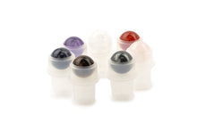 Load image into Gallery viewer, 7 pcs CHAKRA SET Natural GEMSTONES Replacement Roller Ball Fitments Premium Rollon High End Essential Oil Top for Standard Dram/10ml Bottles