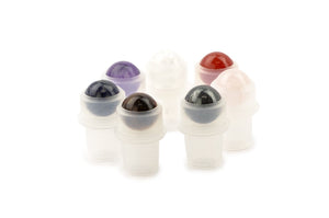 7 pcs CHAKRA SET Natural GEMSTONES Replacement Roller Ball Fitments Premium Rollon High End Essential Oil Top for Standard Dram/10ml Bottles