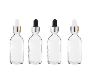 100 FROSTED or CLEAR 60ml Glass Bottles w/ Metallic Gold Dropper Pipette 2 Oz LUXURY Cosmetic Packaging, Serum Essential Oil