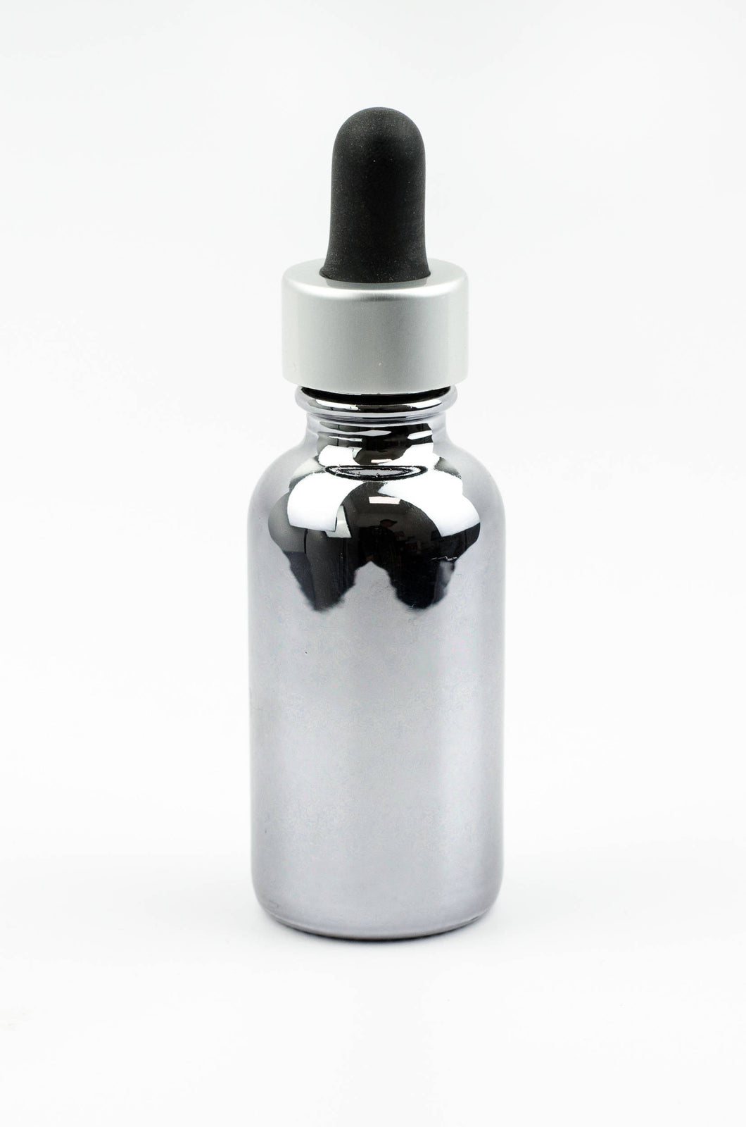 6 GUNMETAL 30ml Glass Bottles w/ Metallic Silver Glass Dropper Pipette 1 Oz UPSCALE LUXURY Cosmetic Skincare Packaging, Serum Essential Oil