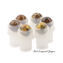 Load image into Gallery viewer, 6 pc RED JASPER Roller Balls GEMSTONE Replacement Roller Ball Fitments Premium Rollon Natural Essential Oil Dram/10ml Glass Bottles