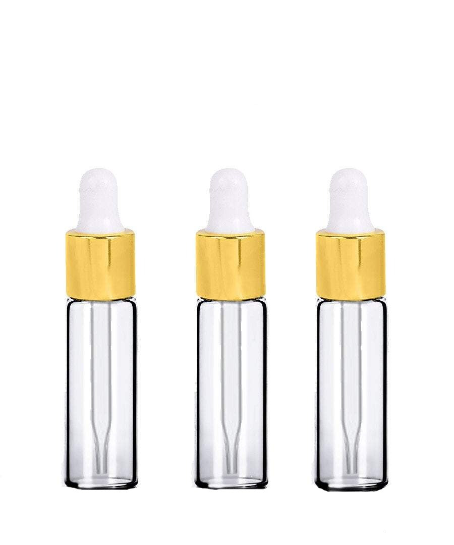 24 LUXURY Glass 5ml SILVER Dropper Bottles for Essential Oils, Perfumes, Serums, Beard Oils, Upscale Private Label Packaging 1/6 Oz