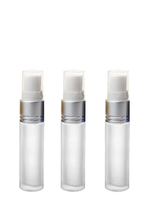 12 Frosted Glass 10mL GOLD or SILVER Fine Mist Atomizer Bottles 10 ml w/ Metallic Spray Cap Perfume Cologne Travel Size Sample Party Favor