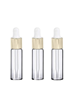 24 LUXURY Glass 5ml SILVER Dropper Bottles for Essential Oils, Perfumes, Serums, Beard Oils, Upscale Private Label Packaging 1/6 Oz