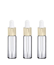 Load image into Gallery viewer, 12 LUXURY Glass 5ml SILVER Dropper Bottles for Essential Oils, Perfumes, Serums, Beard Oils, Upscale Private Label Packaging 1/6 Oz
