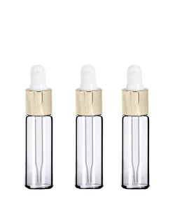 12 LUXURY Glass 5ml SILVER Dropper Bottles for Essential Oils, Perfumes, Serums, Beard Oils, Upscale Private Label Packaging 1/6 Oz