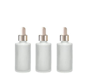 12 FROSTED Cylinder 30ml Glass Bottles w/ Metallic Gold Glass Dropper  1 Oz UPSCALE LUXURY Cosmetic Skincare Packaging, Serum Essential Oil