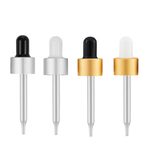 100 LUXURY Shiny GOLD/Black Glass & Aluminum Metal Shell Dropper Caps SHINY Gold 20-400 -  30ml - 1 Oz Size