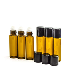 Load image into Gallery viewer, 24 Cobalt Blue Micro Mini 5ml Rollon Bottles STAINLESS STEEL/GLASS Roller Balls Perfume Oil 1/6 Oz Lip Balm 5 ml W/ Bonus Essential Oil Key