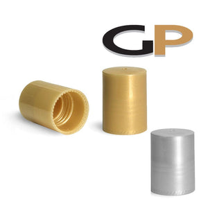 25 PEARL GOLD or SILVER Economical Replacement Rollertop Bottle Caps or Black or White,  Luxury Look at Half the Price, Premium Plastic