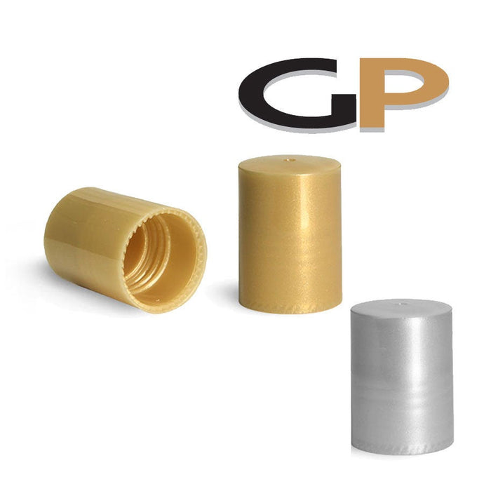 25 PEARL GOLD or SILVER Economical Replacement Rollertop Bottle Caps or Black or White,  Luxury Look at Half the Price, Premium Plastic