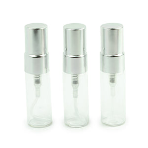 12 Cobalt BLUE Glass 5ml Fine Mist Atomizer Bottles 5ml w/ SILVER Metallic Spray Mist Caps Perfume Cologne Travel Size Sample Packaging Bulk