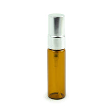 Load image into Gallery viewer, 12 Cobalt BLUE Glass 5ml Fine Mist Atomizer Bottles 5ml w/ SILVER Metallic Spray Mist Caps Perfume Cologne Travel Size Sample Packaging Bulk