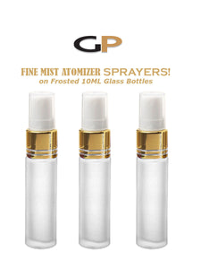 6-12pcs Frosted Perfume Spray Bottles 10 mL GOLD or SILVER Fine Mist Atomizers 10 ml w/ Metallic Cap FragranceTravel Size Sample Party Favor