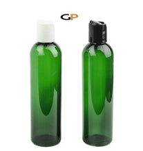 Load image into Gallery viewer, 3 Blue 8 Oz Soap/Hand Cream, Shampoo/Conditioner Shiny 240ml MODERN PET Cosmo Bullet Plastic Bottles w/ Black or White Disc Cap Dispenser